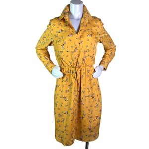 RALPH LAUREN YELLOW FLORAL LONG SLEEVE DRESS